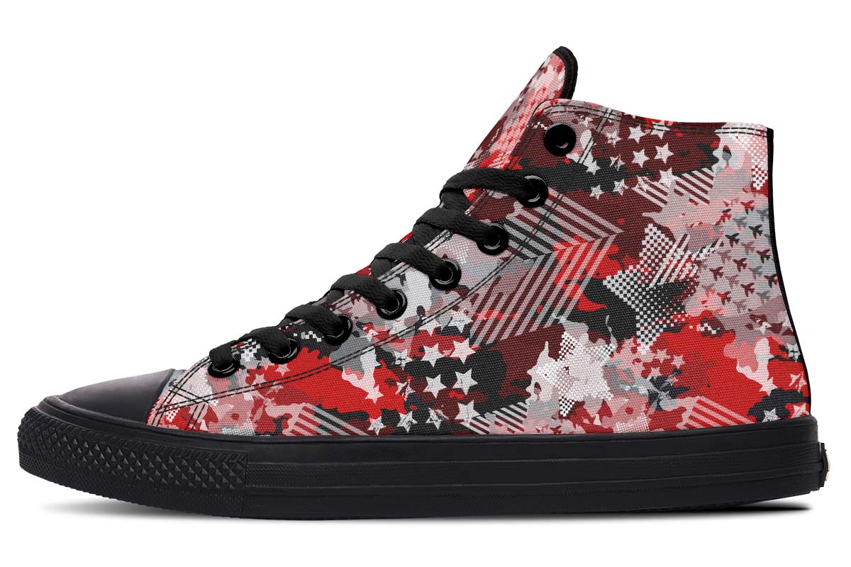 Abstract Red Camo Stars