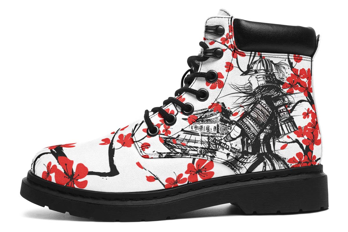 Samurai And Red Flowers