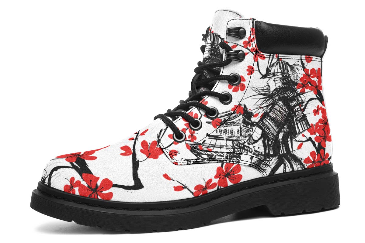 Samurai And Red Flowers