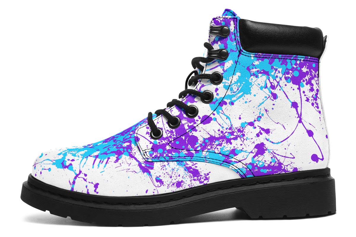 Aqua Purple White Splatter