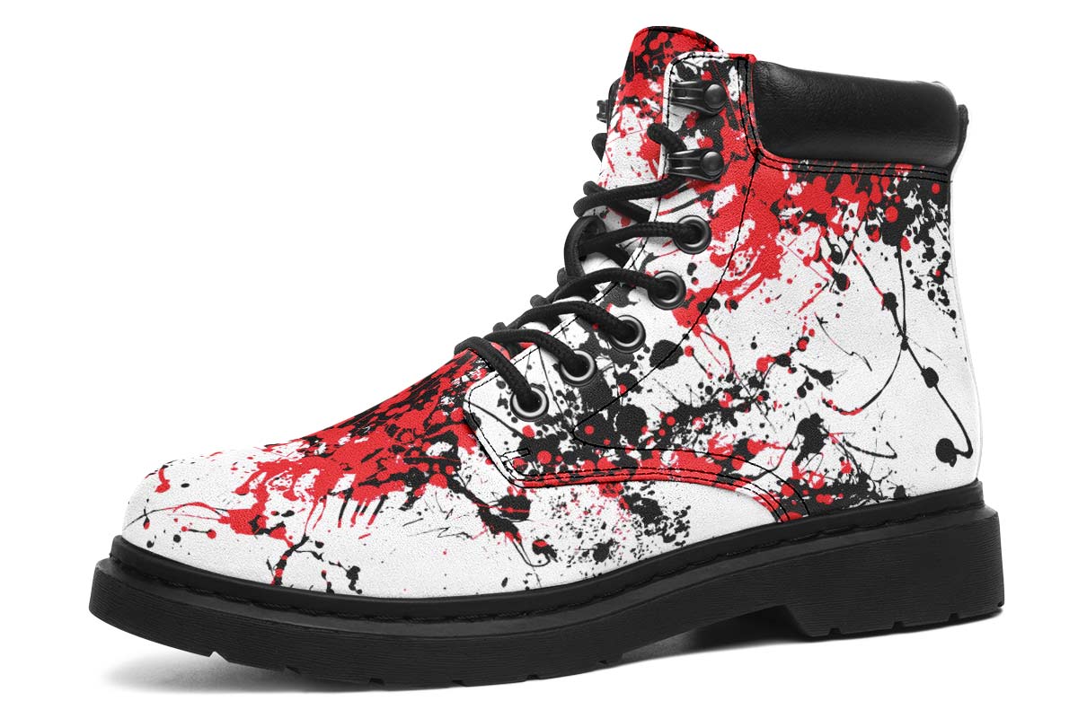 Black Red White Splatter