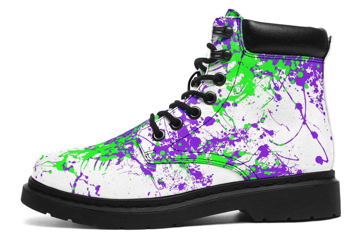 Green Purple White Splatter