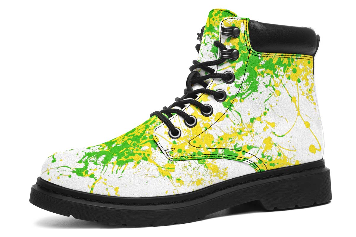 Green Yellow White Splatter