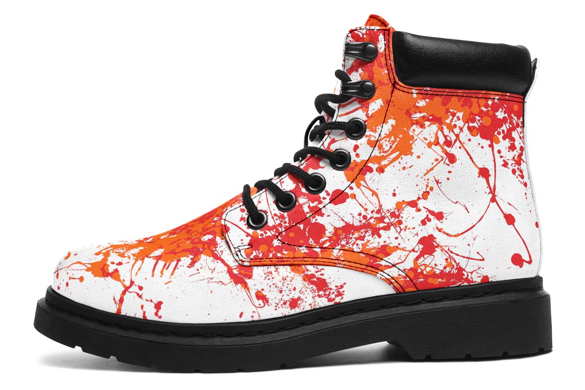 Orange Red White Splatter