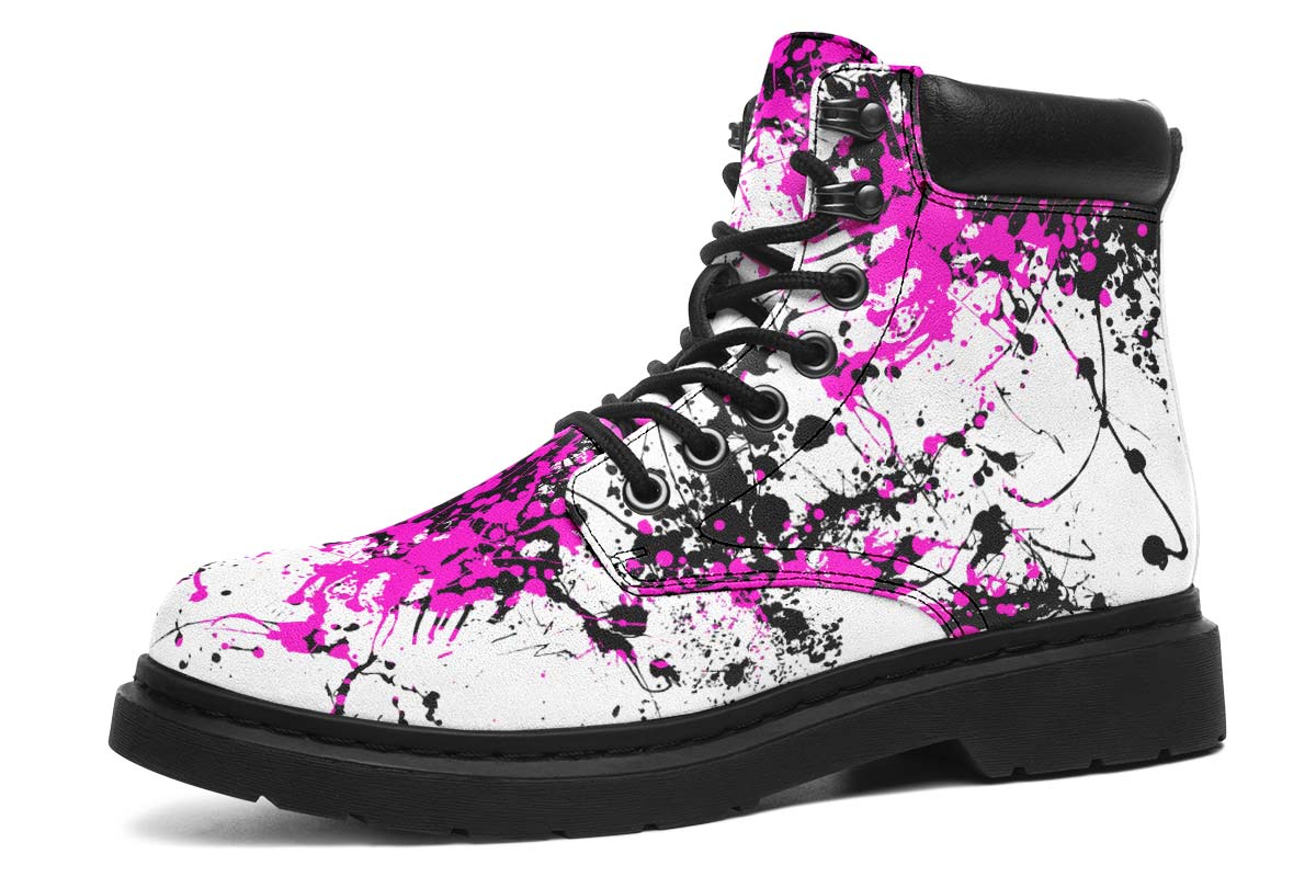 Pink Black White Splatter