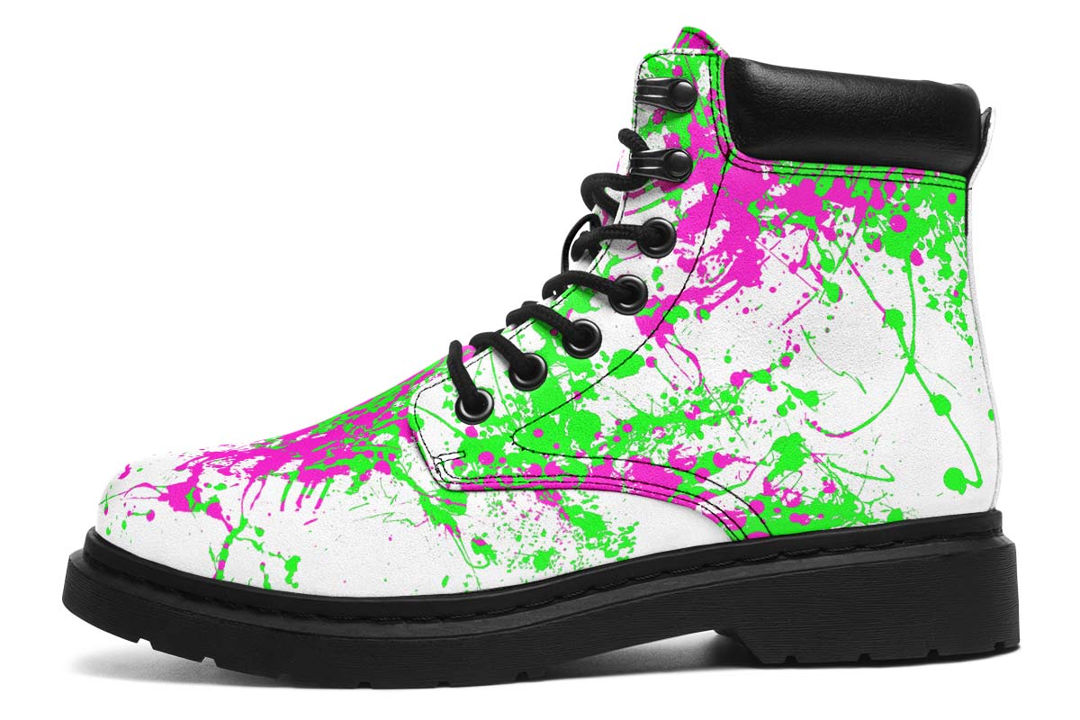 Pink Green White Splatter