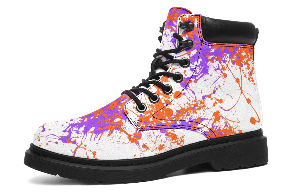 Purple Orange White Splatter