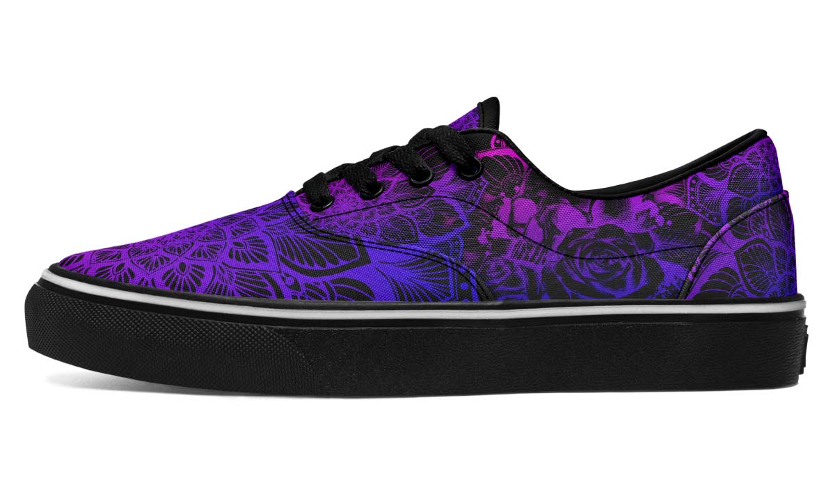 Skull Rose Purple Blue