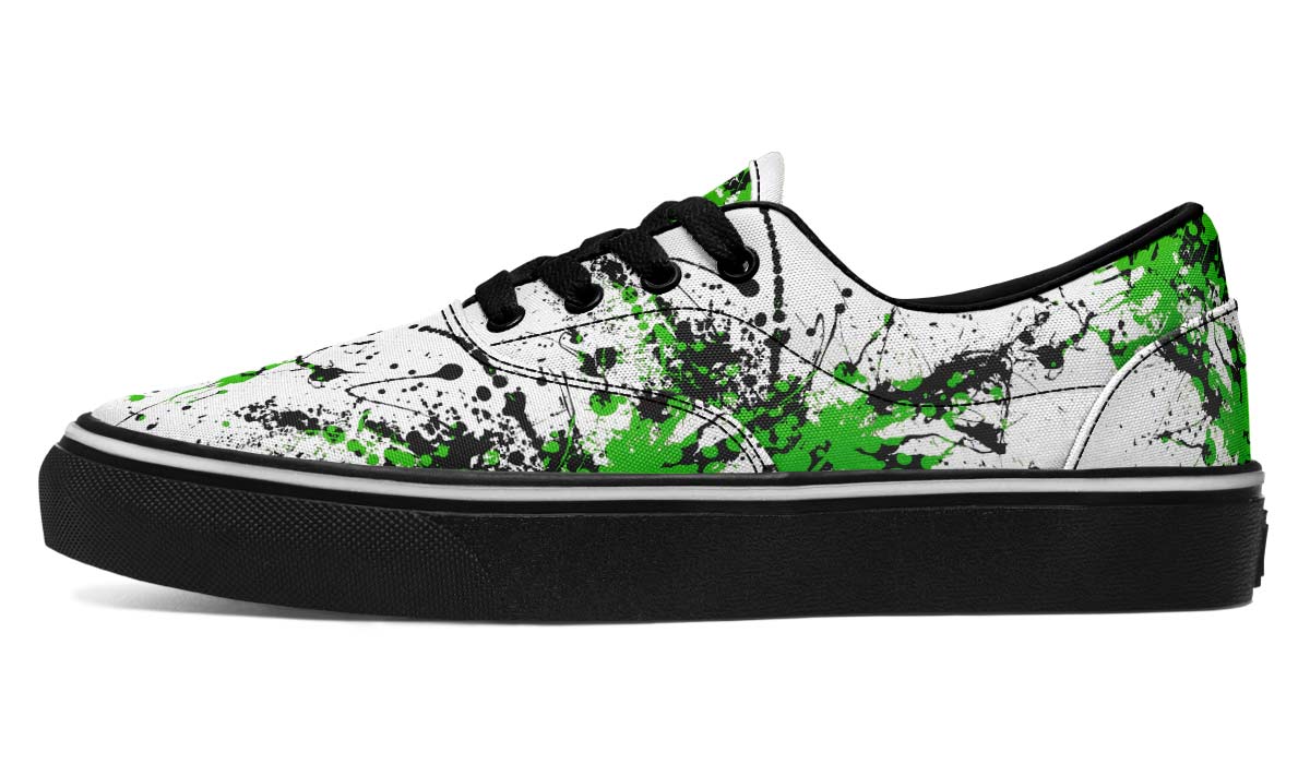 Green Black White Splatter