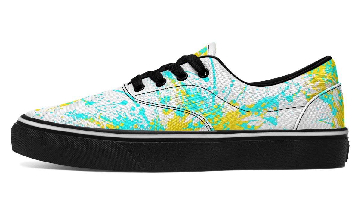 Yellow Aqua White Splatter