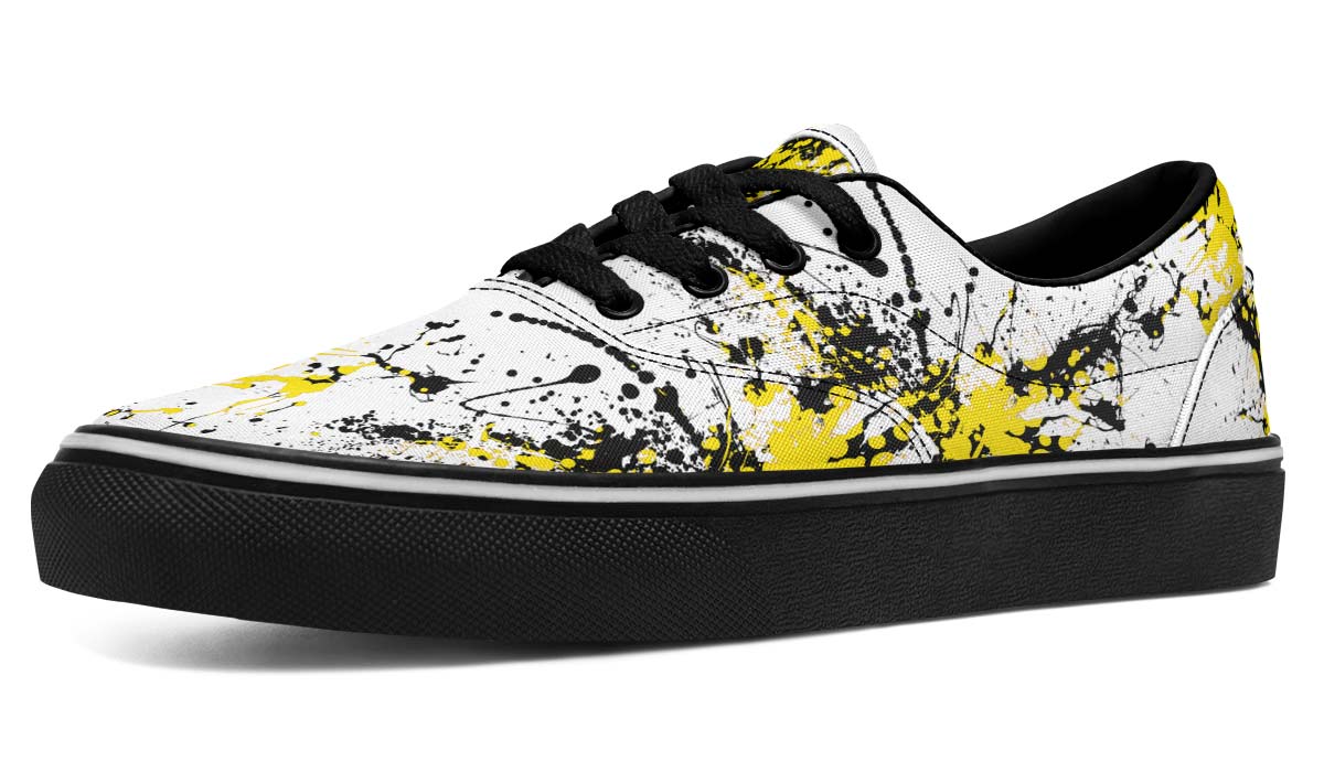 Yellow Black White Splatter