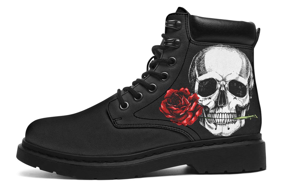 Skull And Rose Black