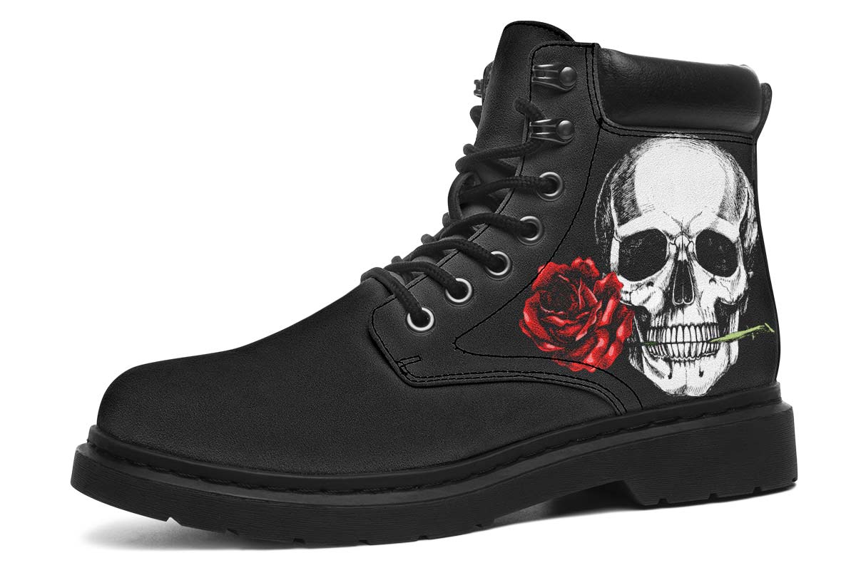 Skull And Rose Black