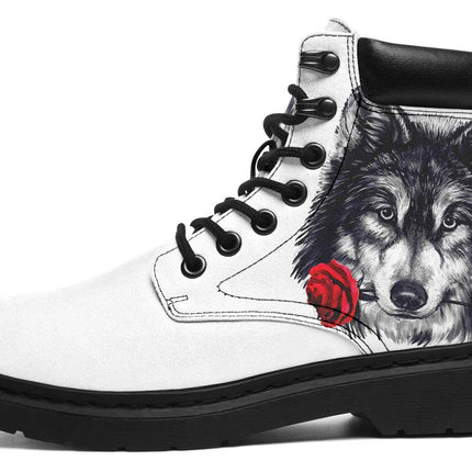 Wolf And Rose White