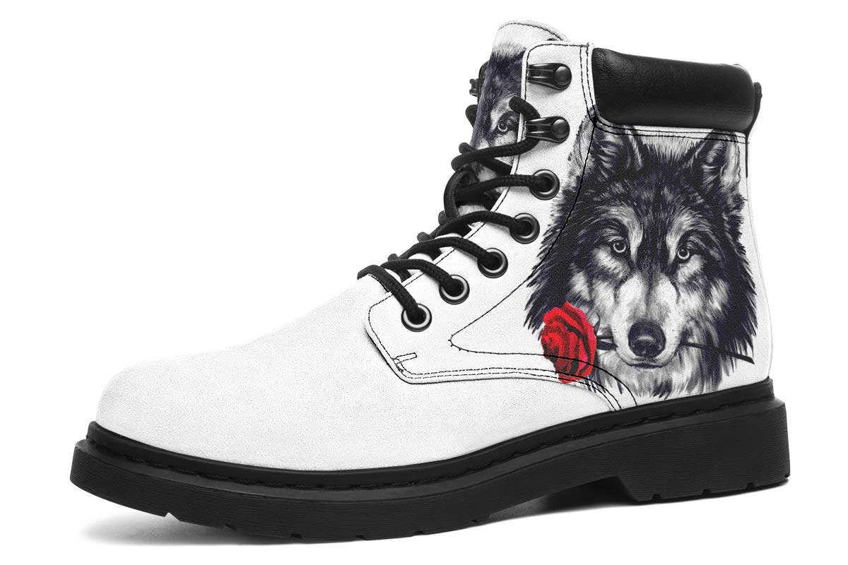 Wolf And Rose White