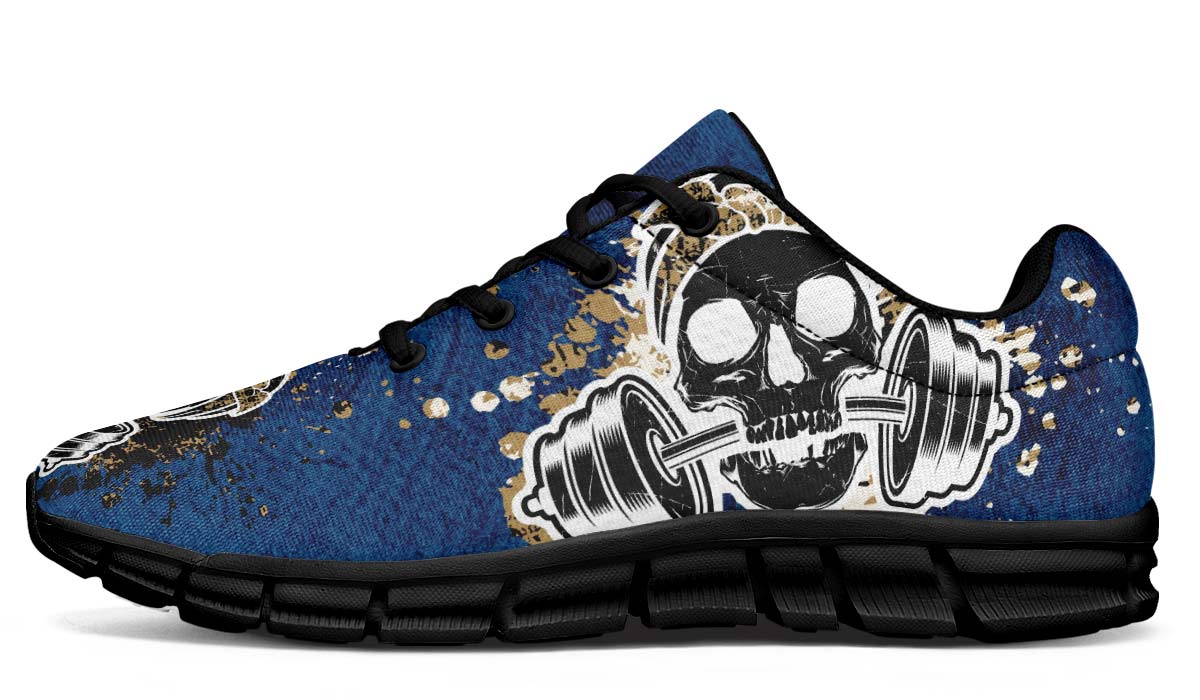 Blueand Gold Splat Skullon White