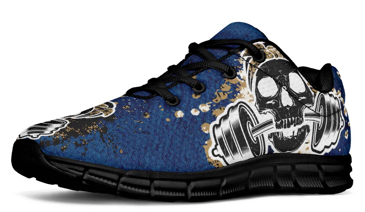 Blueand Gold Splat Skullon White