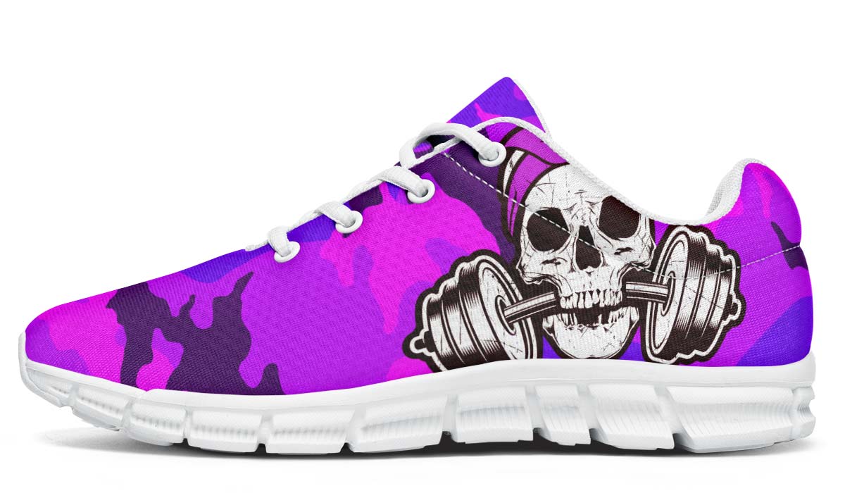 Dumbbell Skull Camo Pink Purple Blue