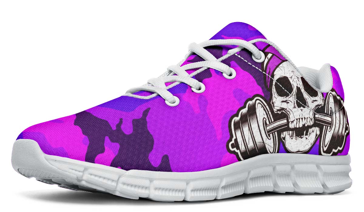 Dumbbell Skull Camo Pink Purple Blue