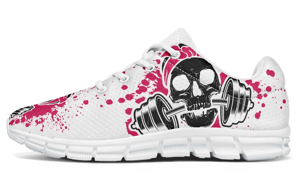 Pink Splat Skull On White