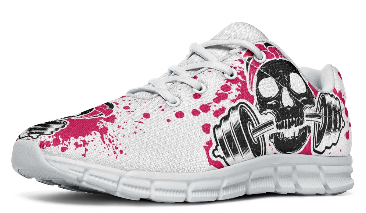 Pink Splat Skull On White