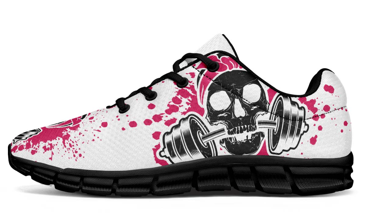 Pink Splat Skull On White