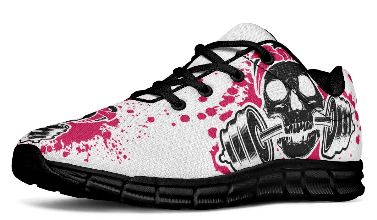 Pink Splat Skull On White