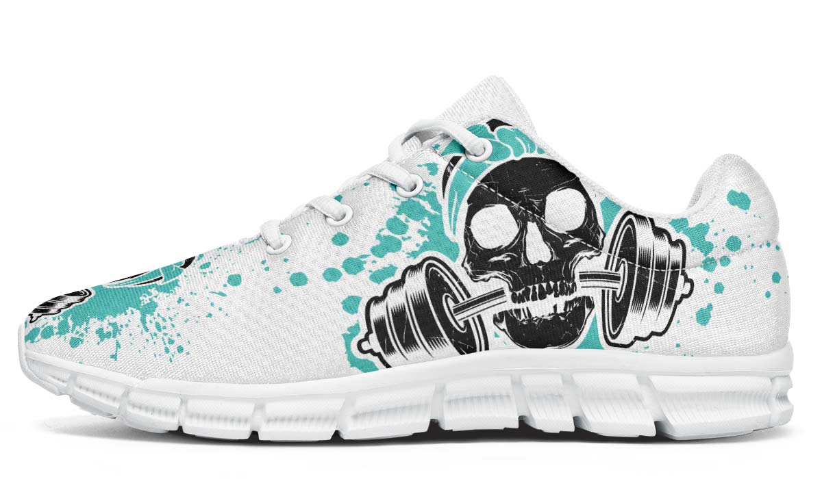 Turquoise Splat Skull On White