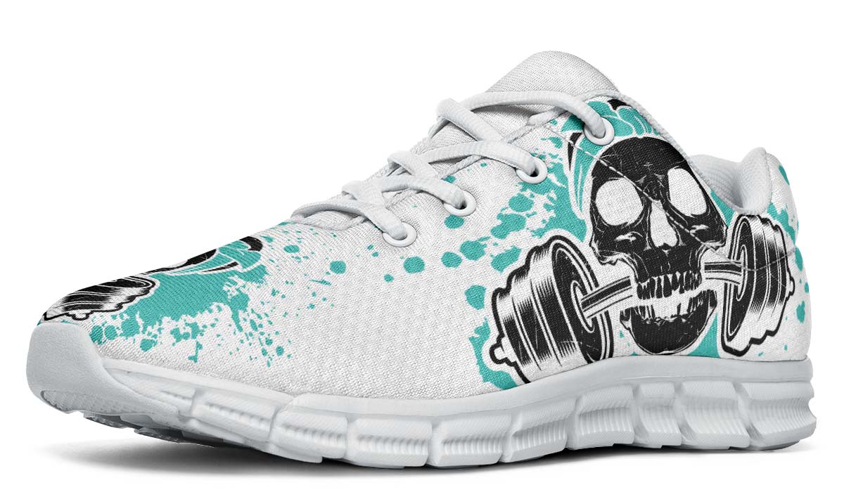 Turquoise Splat Skull On White