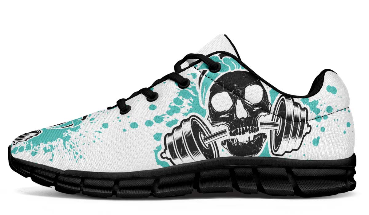 Turquoise Splat Skull On White