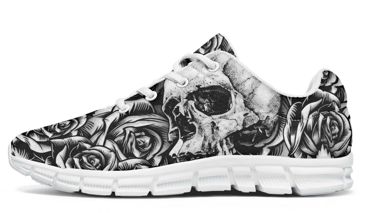 Cartoon Style Skeleton And Roses