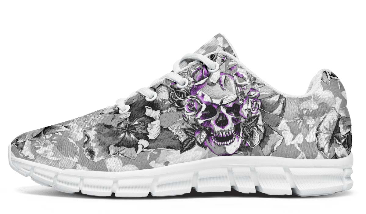 Purple Skull And Flowers