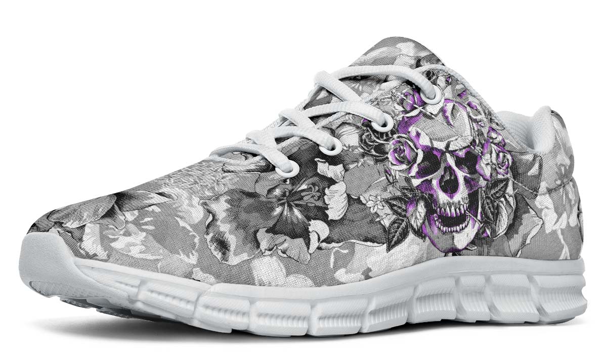 Purple Skull And Flowers