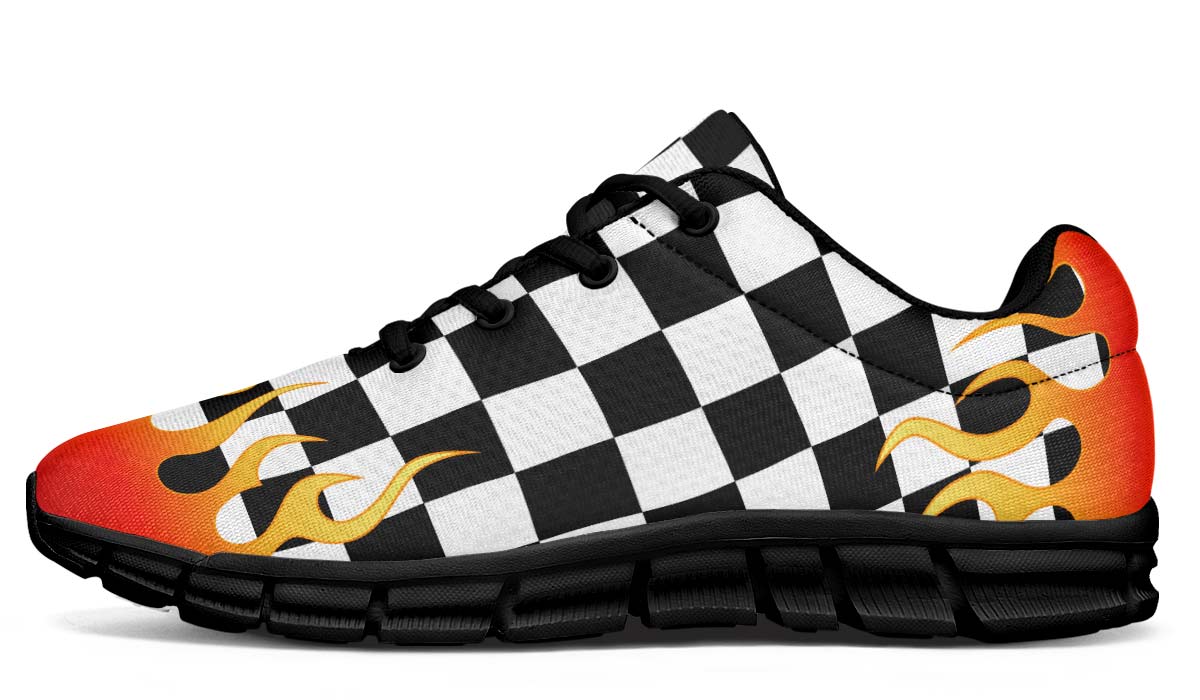 Black And White Checker With Flames