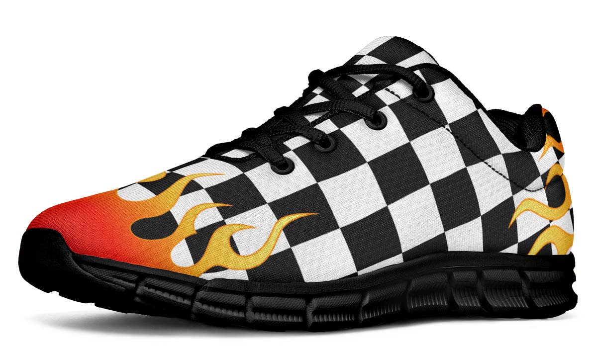 Black And White Checker With Flames