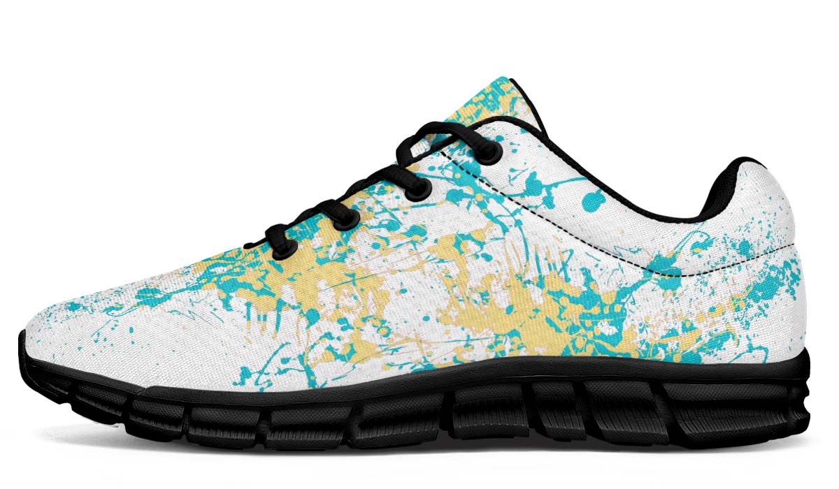 Beige Aqua White Splatter