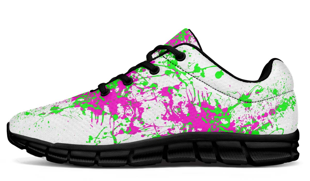 Pink Green White Splatter