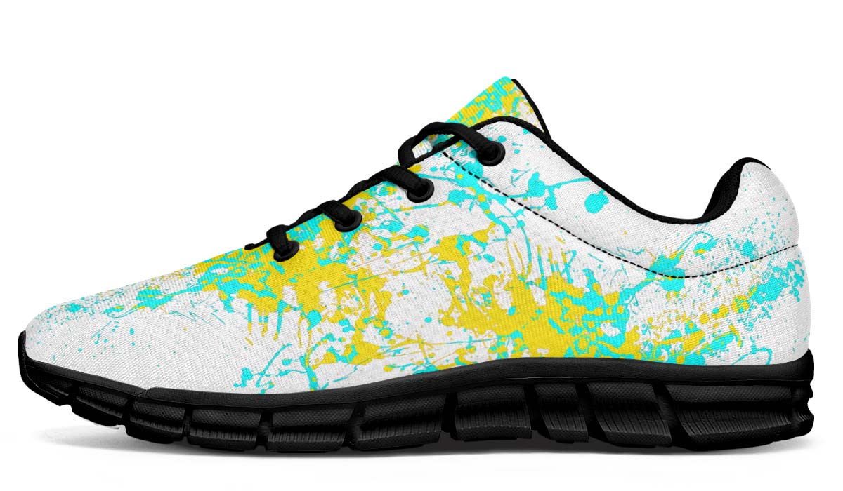 Yellow Aqua White Splatter