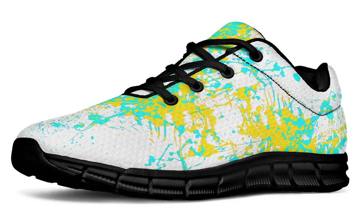 Yellow Aqua White Splatter