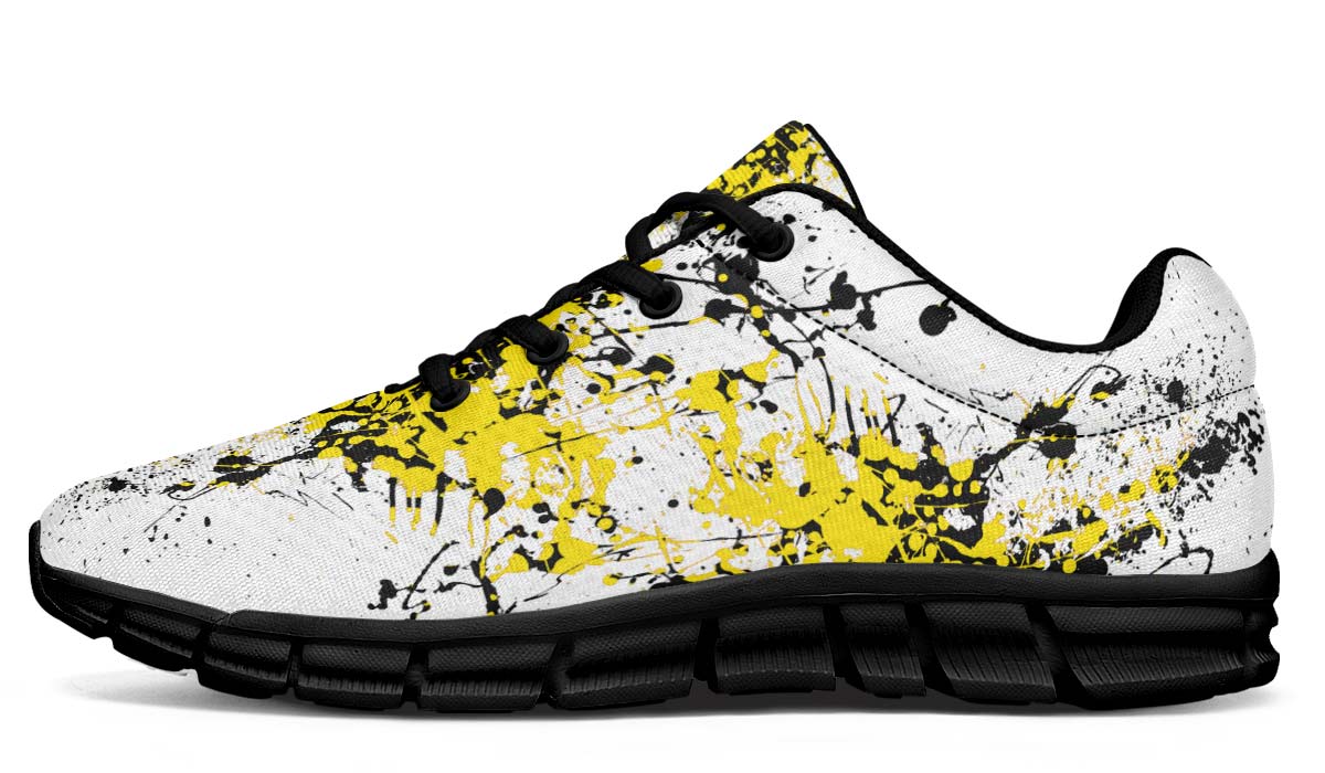 Yellow Black White Splatter