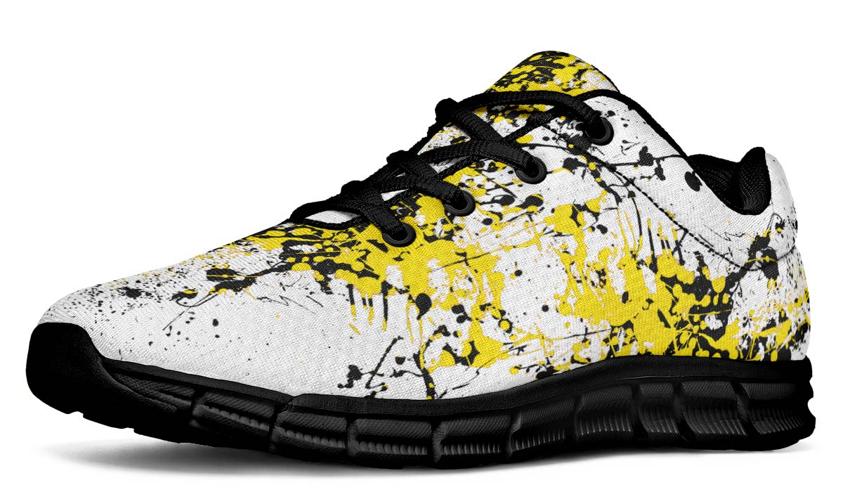 Yellow Black White Splatter