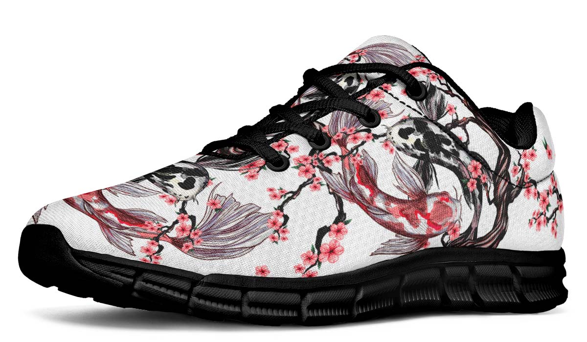 Koi Fish And Pink Cherry Blossom