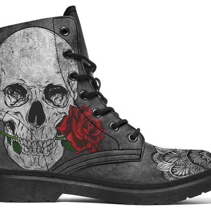 Skull And Red Rose