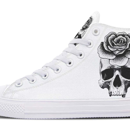 Black And White Skull And Rose