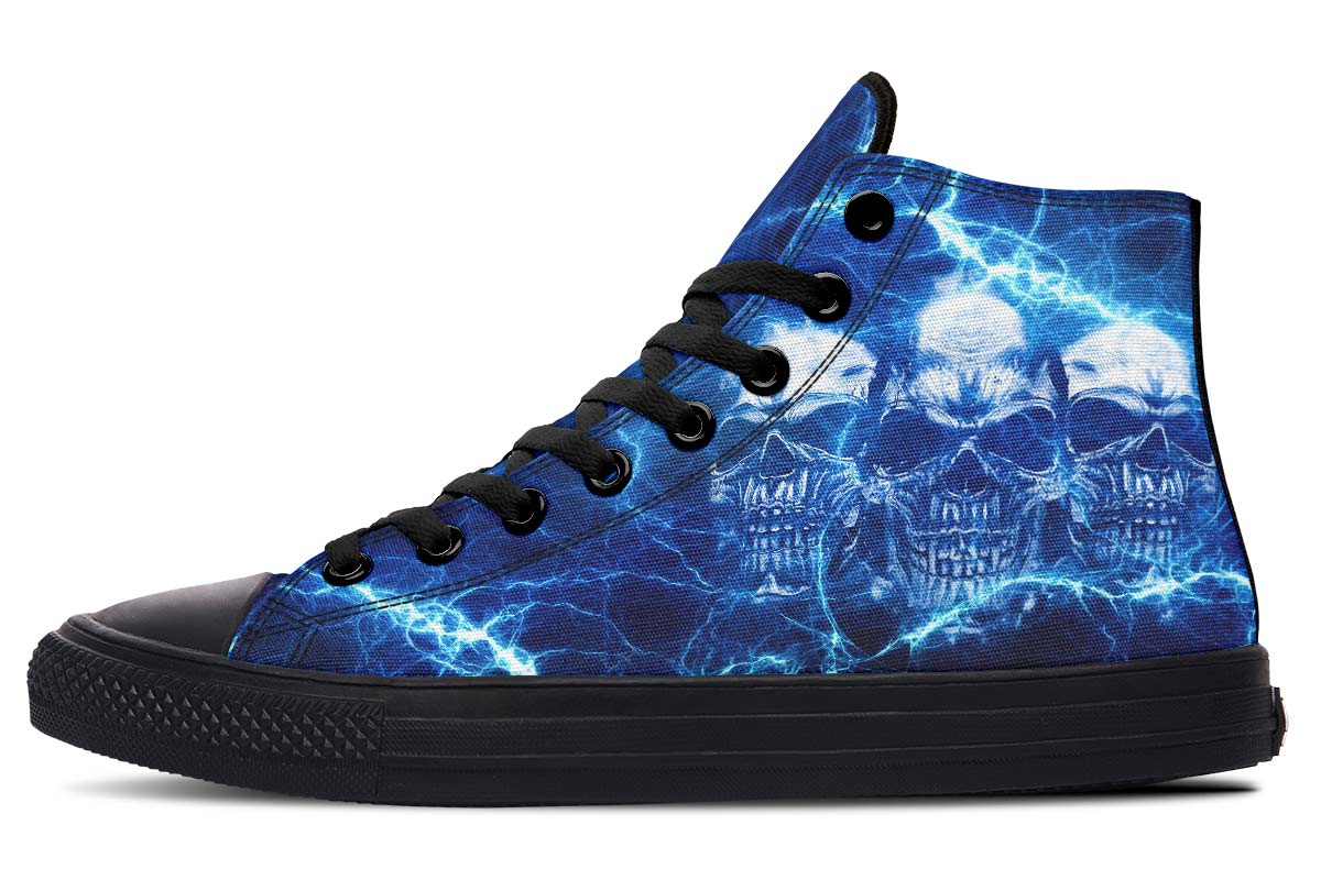 Electric Blue Three D Skull