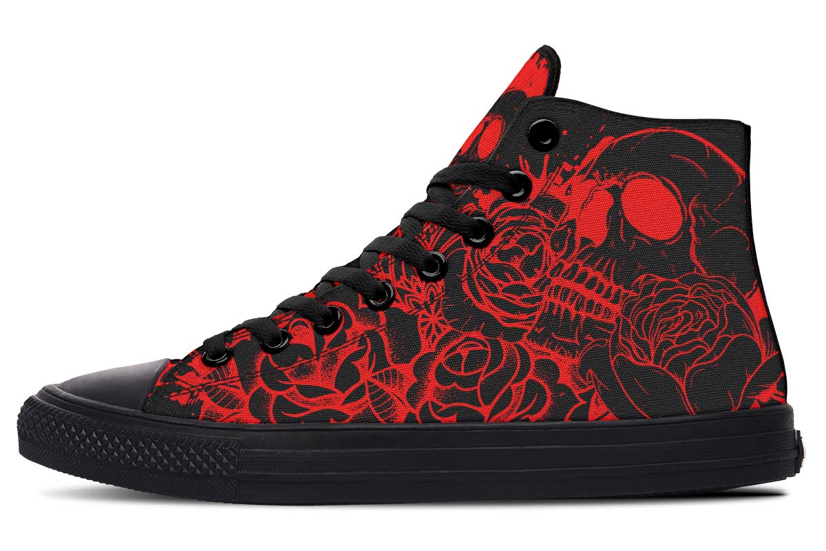 Skull And Roses Red