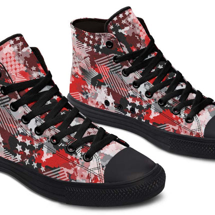 Abstract Red Camo Stars