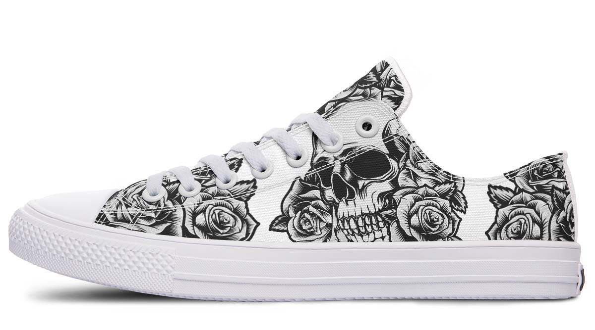 Grey Roses And Skull