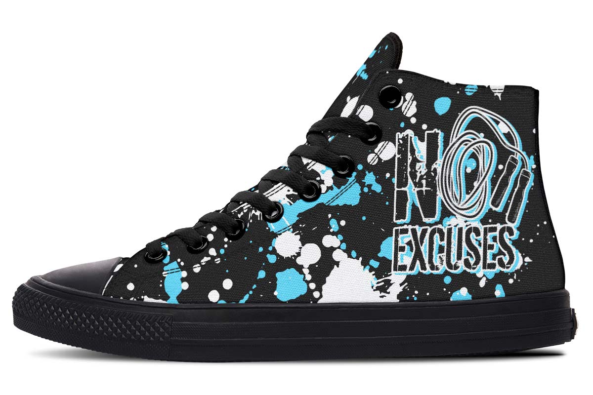 No Excuses Blue And Black Splatter