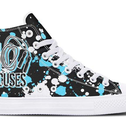 No Excuses Blue And Black Splatter